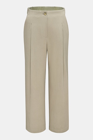 Прямые брюки со стрелками, цвет серо-бежевый