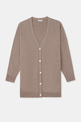 Длинный кардиган с кашемиром, светло-коричневый