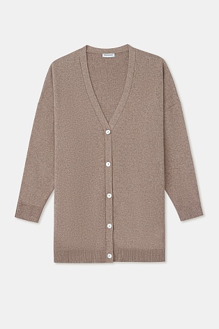 Длинный кардиган с кашемиром, светло-коричневый