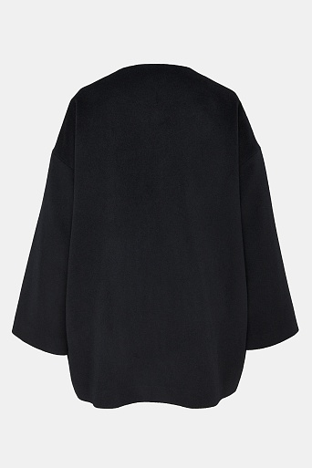 Свободное кашемировое полупальто, черное