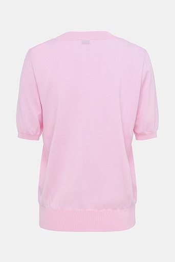 Трикотажная футболка из тенселя, нежно-розовая