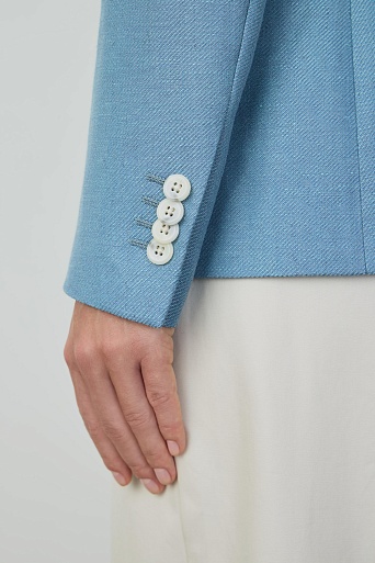 Однотонный пиджак голубого цвета ZEA