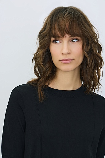 Трикотажная футболка из тенселя, черная