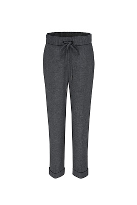 Темно-серые брюки на резинке