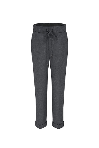 Темно-серые брюки на резинке