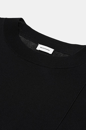 Трикотажная футболка из тенселя, черная