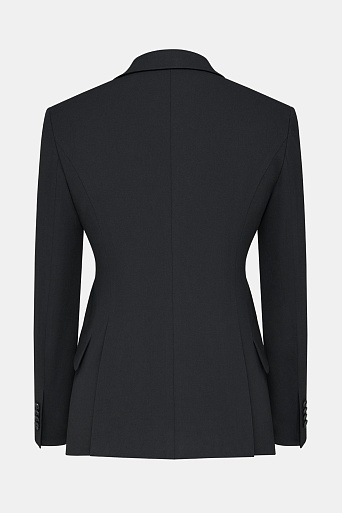 Жакет с фигурными лацканами, черный