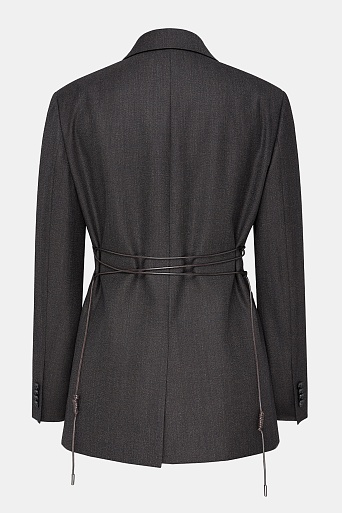 Жакет с декоративной шнуровкой на спинке, темно-серый Alianna