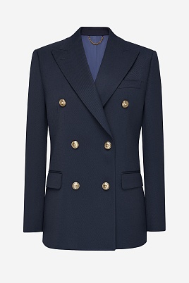 Жакет двубортный, цвет темно-синий LEILA