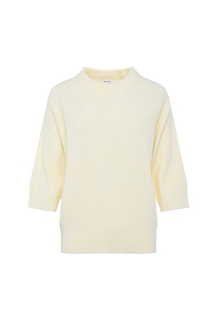Свободный джемпер с рукавом 3/4, кремовый
