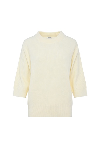 Свободный джемпер с рукавом 3/4, кремовый