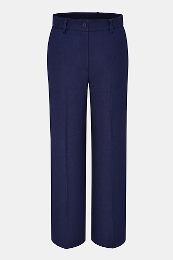 Прямые брюки со стрелками, темно-синие