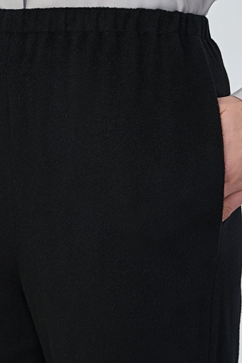 Кашемировые брюки свободного кроя, черные