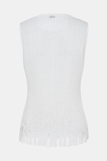 Топ без рукавов с рваным эффектом, белый 