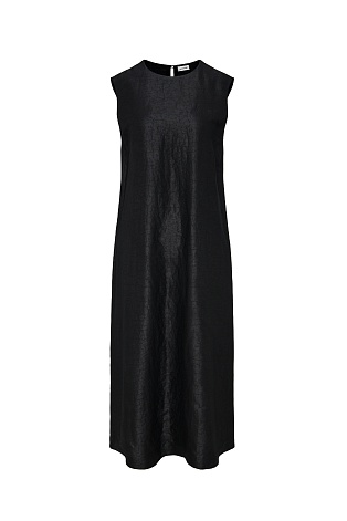 Текстурное платье из натурального шелка, черное