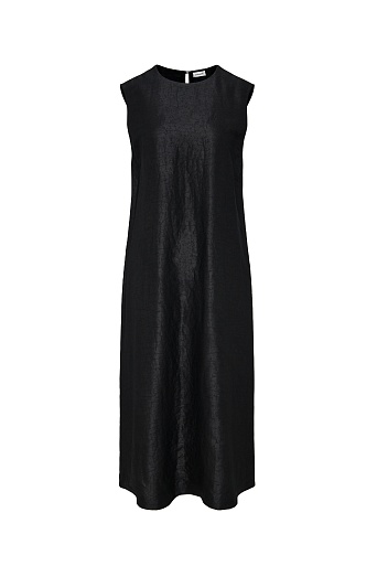 Текстурное платье из натурального шелка, черное