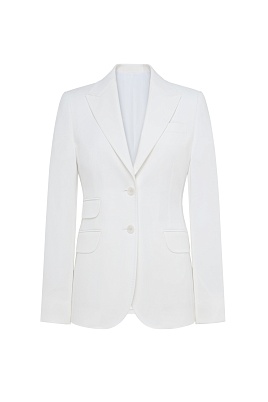 Приталенный жакет на двух пуговицах, белый AGATHA