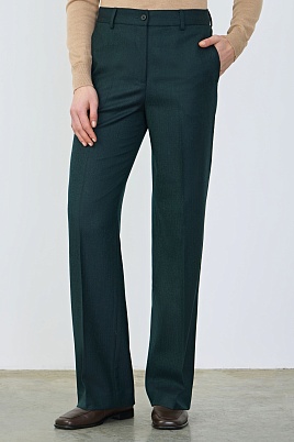 Костюмные брюки со стрелками, зеленые MARIA