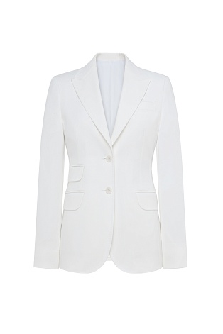 Приталенный жакет на двух пуговицах, белый AGATHA