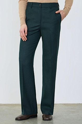 Костюмные брюки со стрелками, сине-зеленые