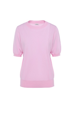 Трикотажная футболка из тенселя, нежно-розовая