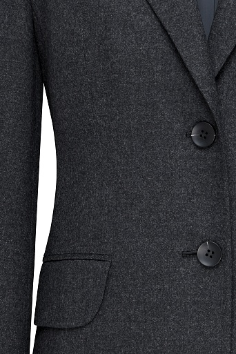 Жакет на двух пуговицах, темно-серый меланж