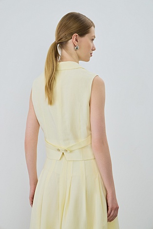 Жилет на пуговицах из тенселя и льна, сливочный Lilly