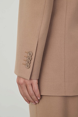Удлиненный двубортный жакет, пудровый KINSLEY