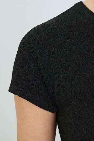Трикотажный топ из букле, черный