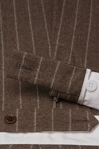 Прямые свободные брюки в полоску, коричневые ELEANOR