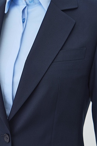Костюмный жакет на одной пуговице, темно-синий KARLA