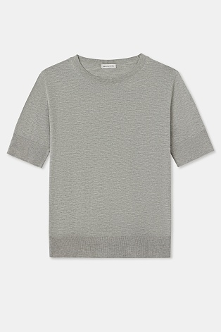 Вязанный джемпер с коротким рукавом, серый
