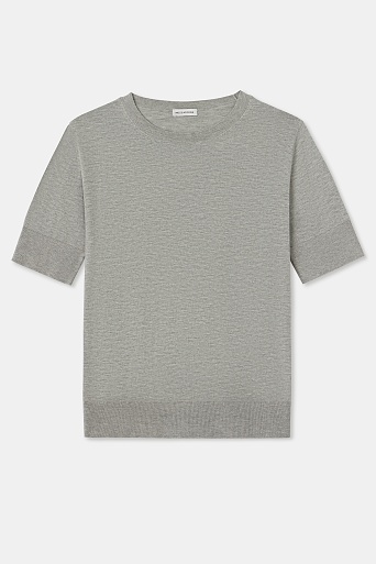 Вязанный джемпер с коротким рукавом, серый