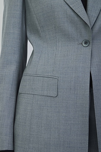 Удлиненный жакет на одной пуговице, серый FLORENCE