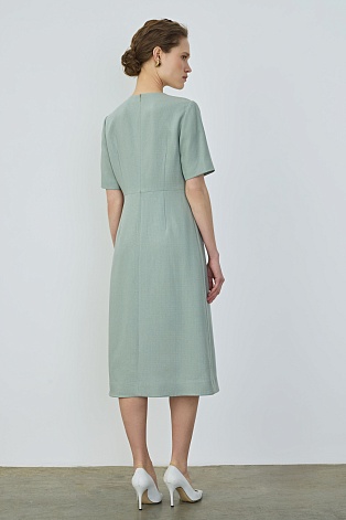 Однотонное платье-футляр с короткими рукавами, мятное