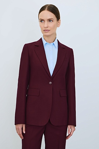 Приталенный жакет на одной пуговице, винный
