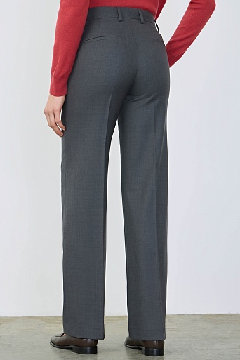 Прямые брюки из шерсти, серые