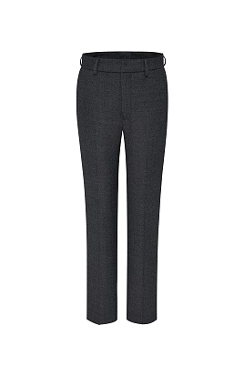 Зауженные брюки со стрелками, темно-серый меланж