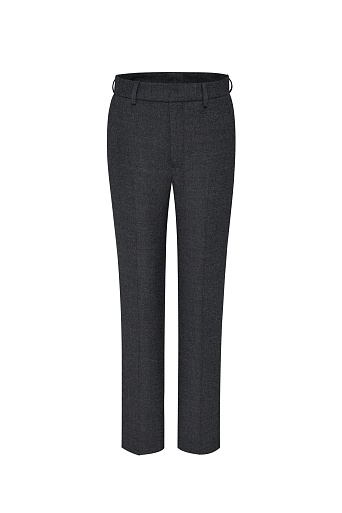 Зауженные брюки со стрелками, темно-серый меланж