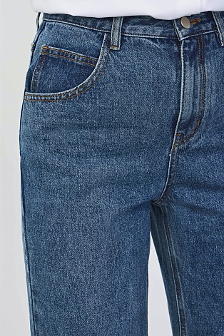 Прямые джинсы, темно-голубые