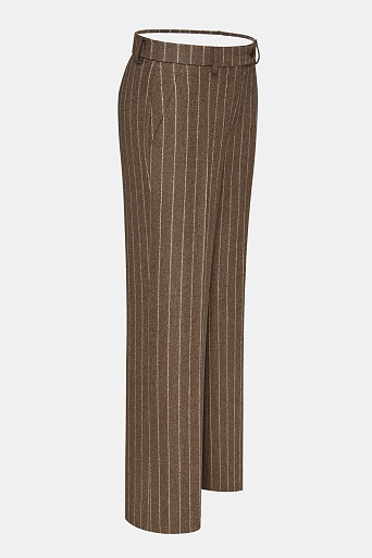 Прямые свободные брюки в полоску, коричневые ELEANOR