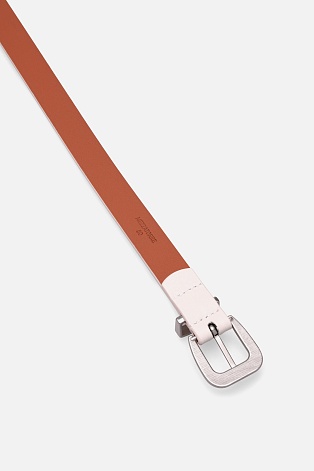 Кожаный ремень, молочный