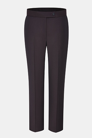 Зауженные костюмные брюки из шерсти, темный шоколад Casey