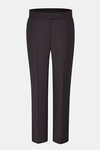 Зауженные костюмные брюки из шерсти, темный шоколад Casey