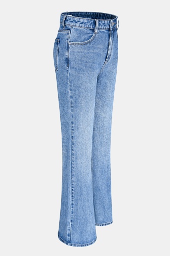 Голубые джинсы-клеш