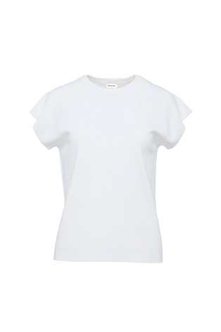 Трикотажный топ с коротким рукавом, белый