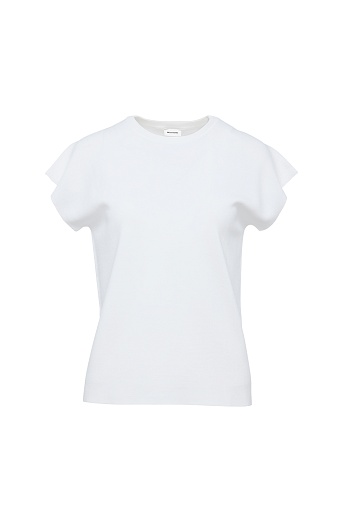 Трикотажный топ с коротким рукавом, белый