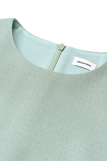 Однотонное платье-футляр с короткими рукавами, мятное