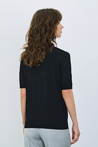 Трикотажная футболка из тенселя, черная
