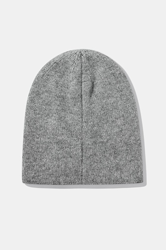 Шапка бини с ангорой, серая